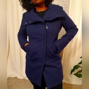 Steve Madden Modern Coat Blue Jacket Wool Winter Coat